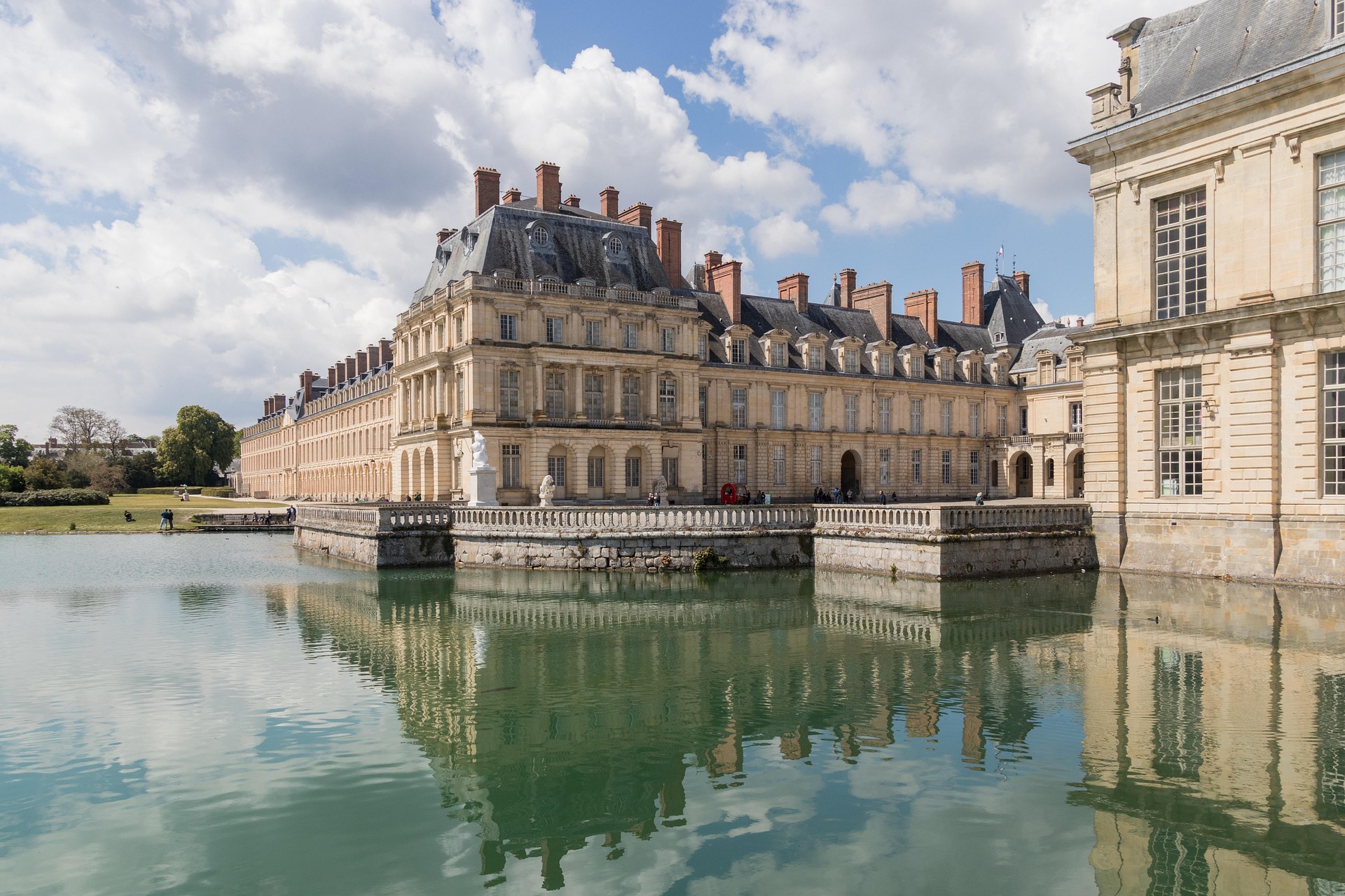 The carp pond and the long wing of the palace