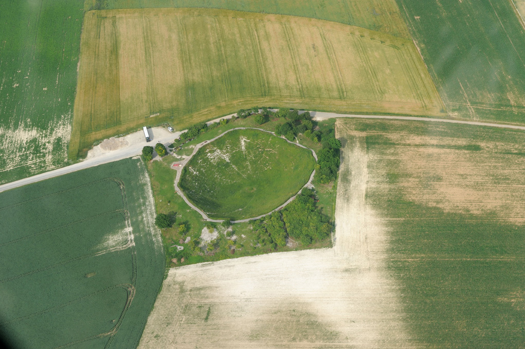 Lochnagar Mine Crater seen from the air