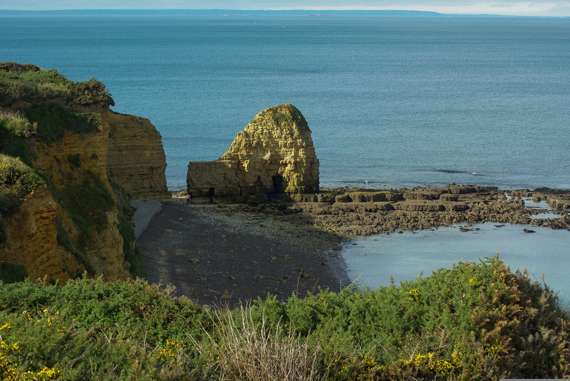 Cliffs and sea at Pointe du Hoc