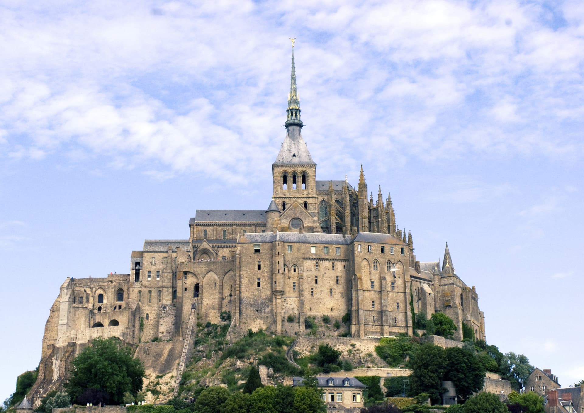 Mont-Saint-Michel abbey across the bay