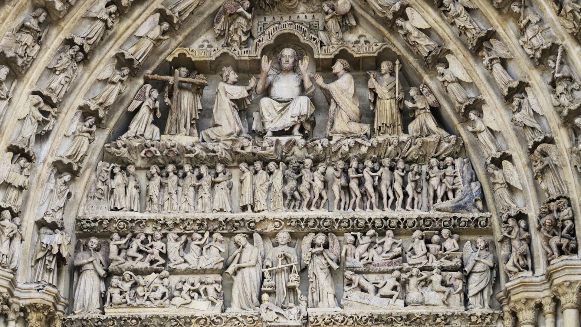 Carved Last Judgement portal, Amiens Cathedral