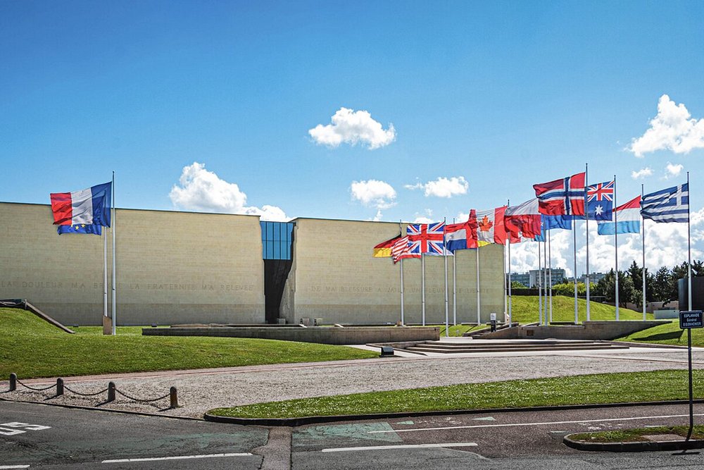 The Caen Memorial Museum and its flags