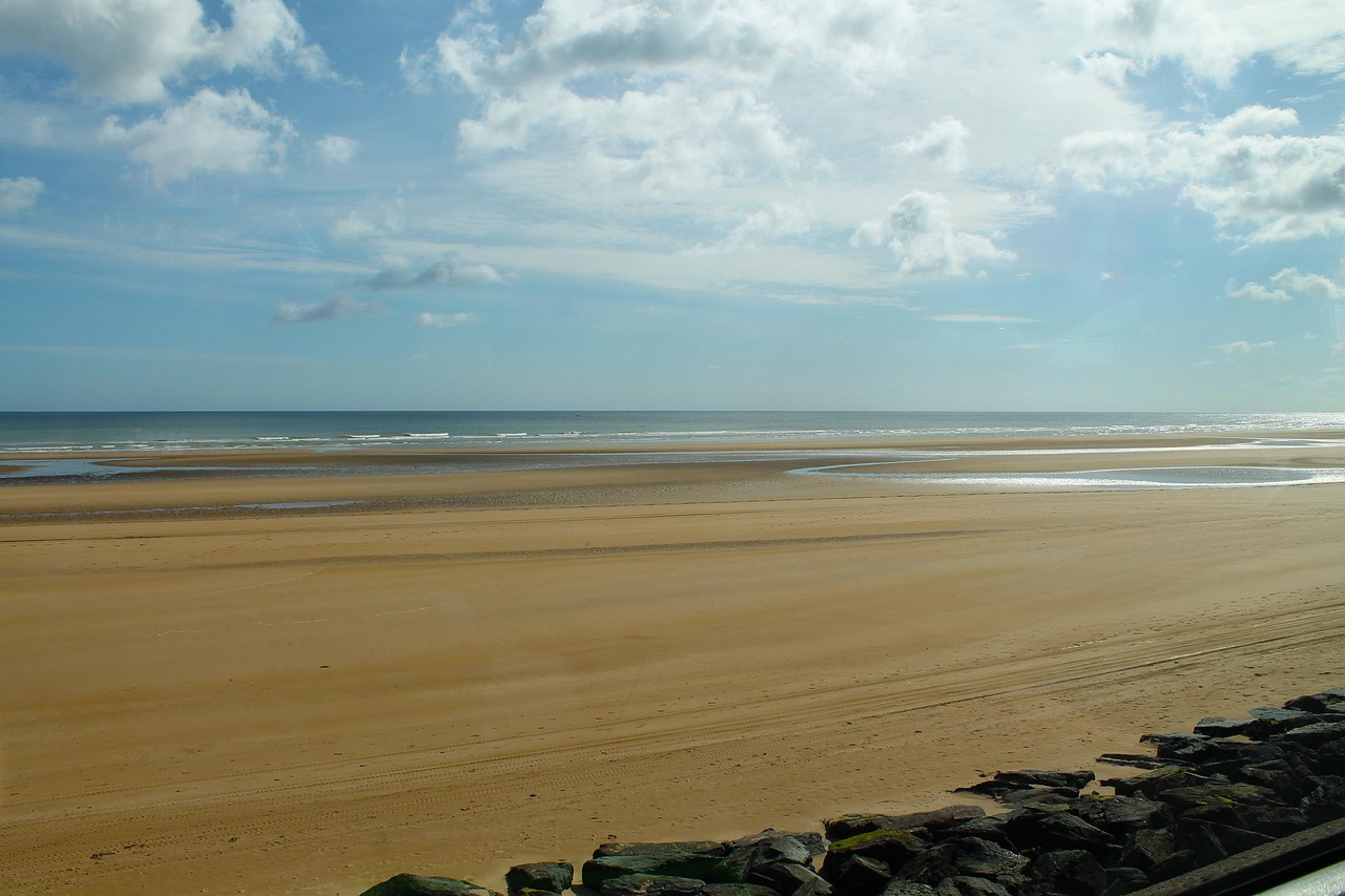 Omaha Beach at low tide