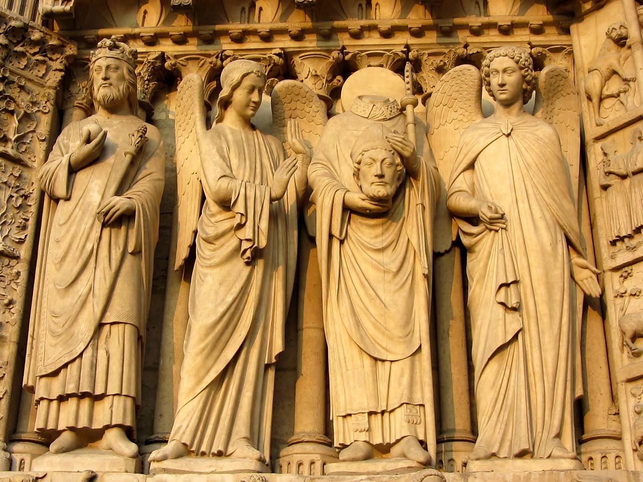 Statues of saints and kings on the portal