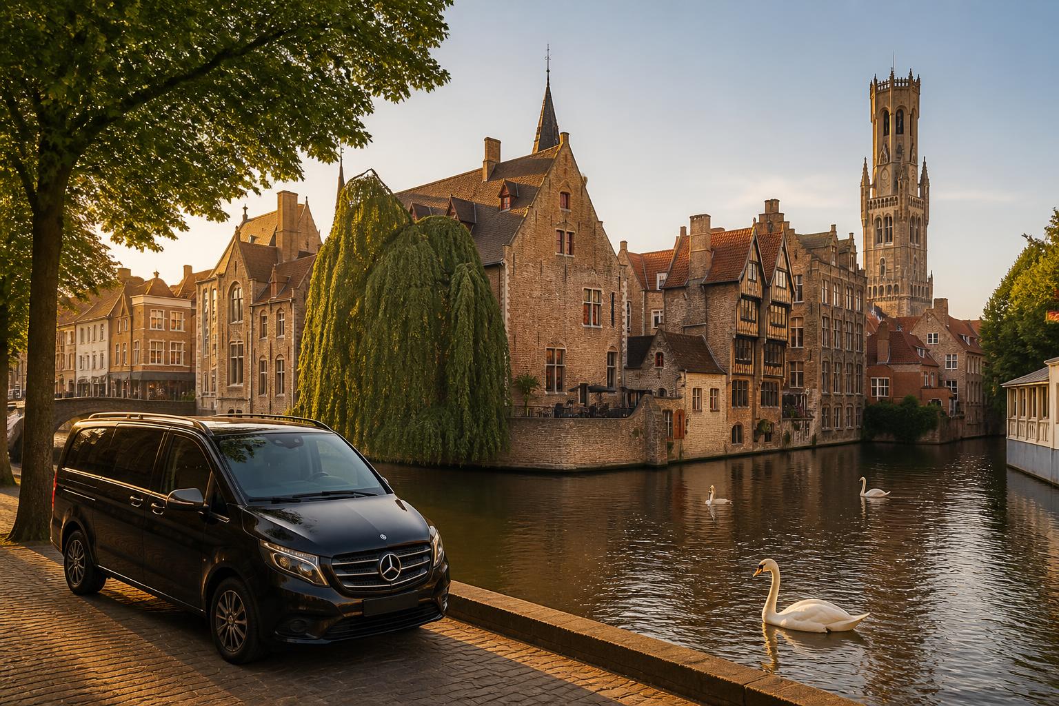 The Rozenhoedkaai and the Belfry, minutes after you step out of the car